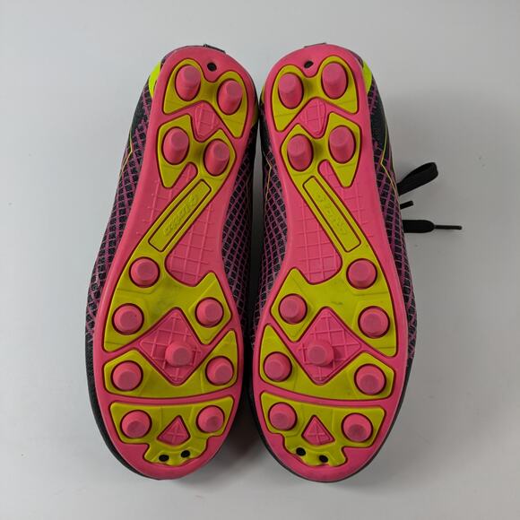 Girls Soccer Cleats Size 3.5 Lotto Forza Elite 3 JR Neon Pink Yellow 80s Bright - Picture 7 of 10